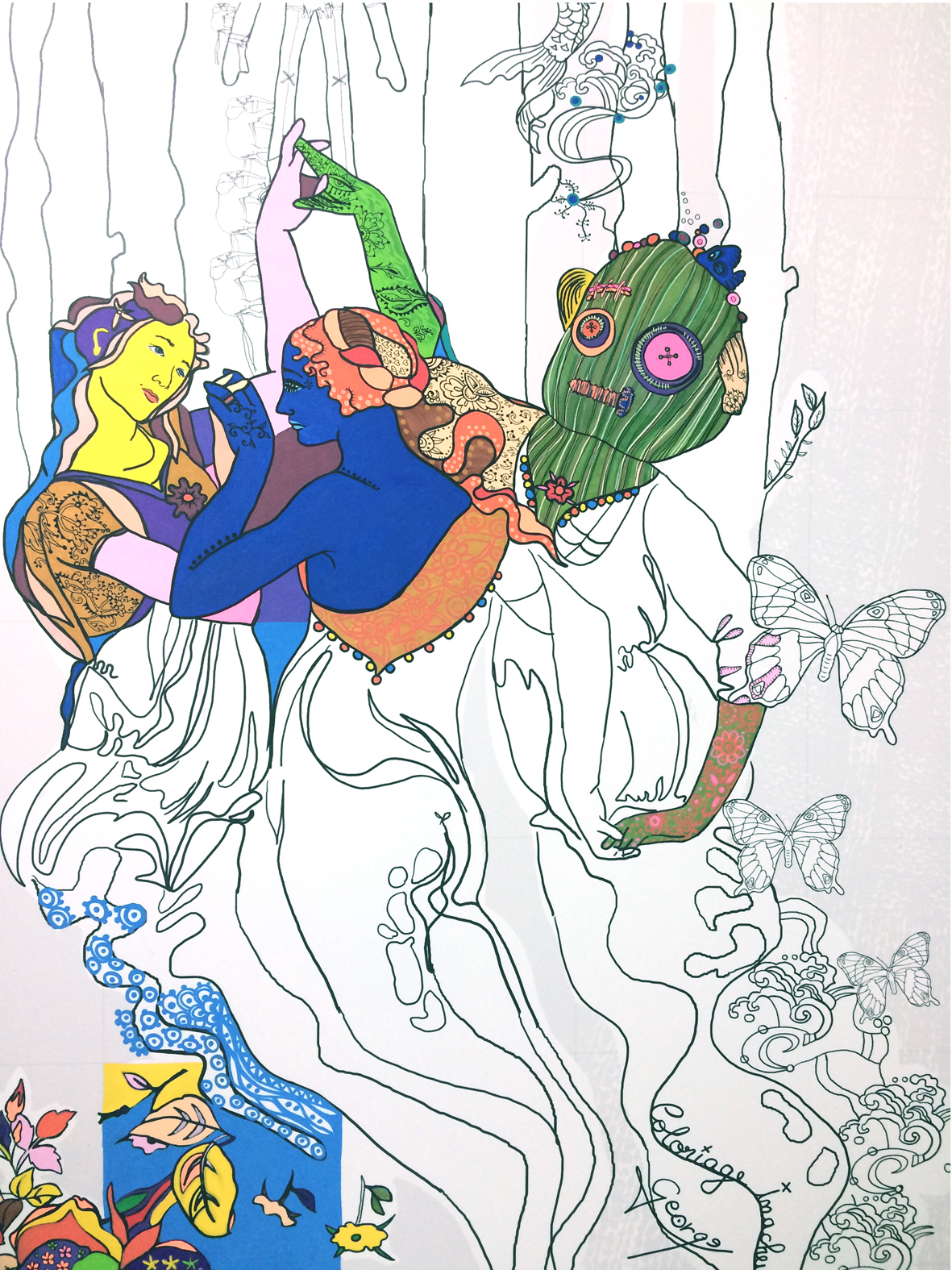 Coloriage inachevé de George Sculpteur