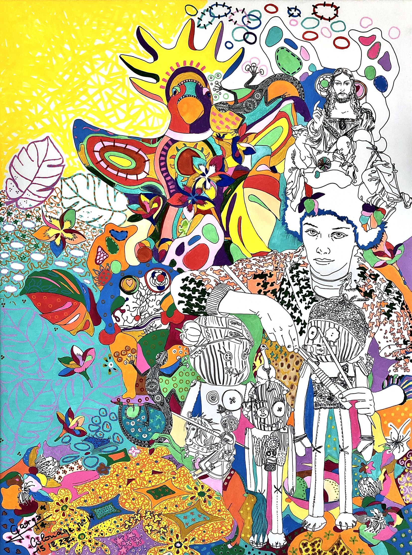 Unfinished Colouring by George Sculpteur, mixed media
