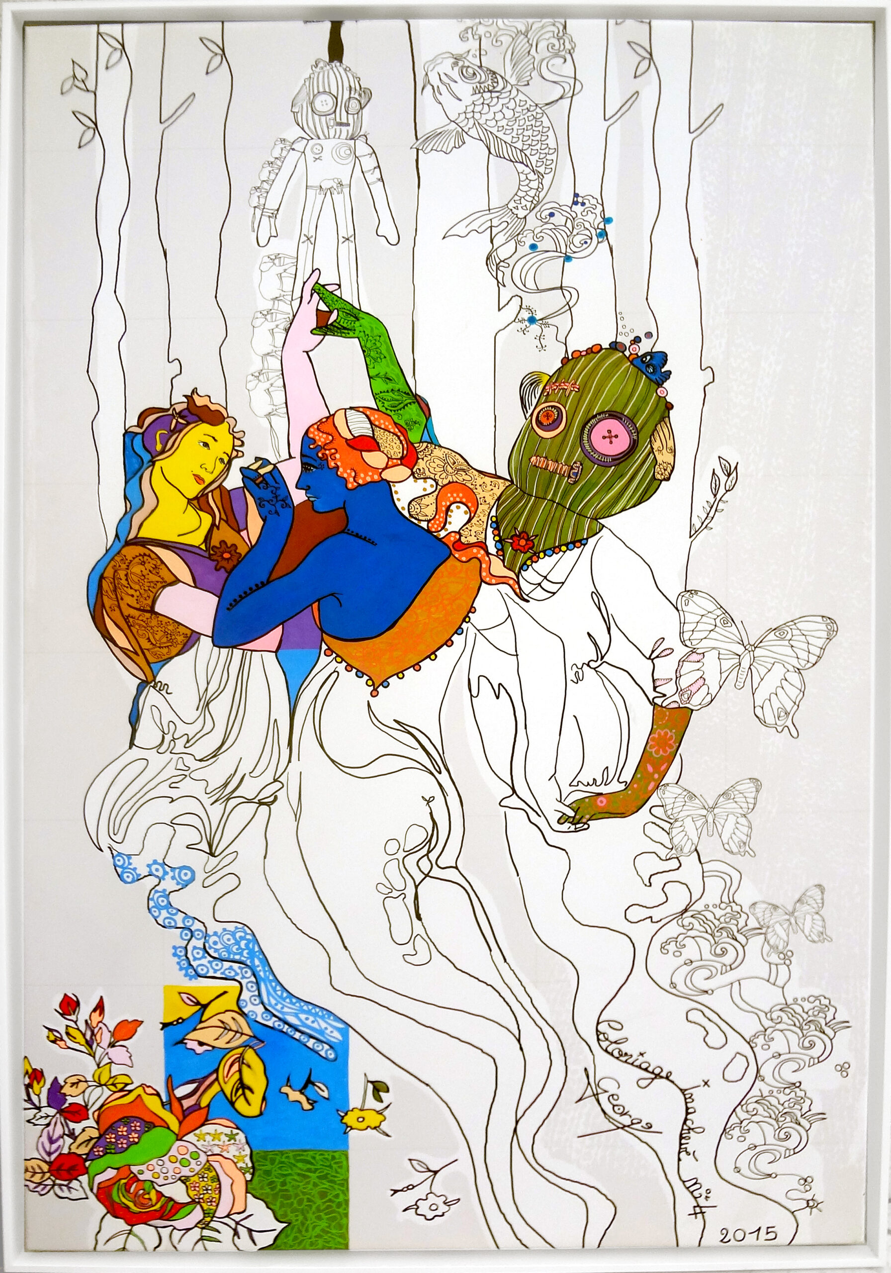 Unfinished Colouring by George Sculpteur, mixed media