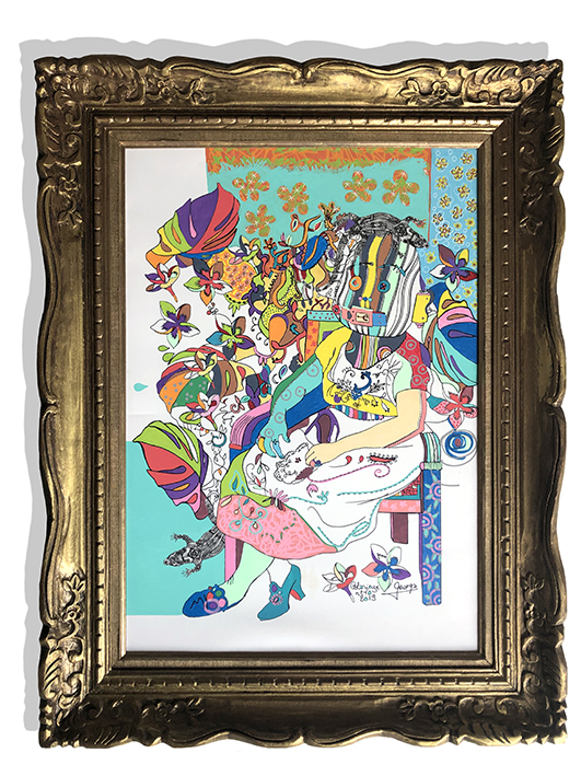 Unfinished Colouring by George Sculpteur, mixed media