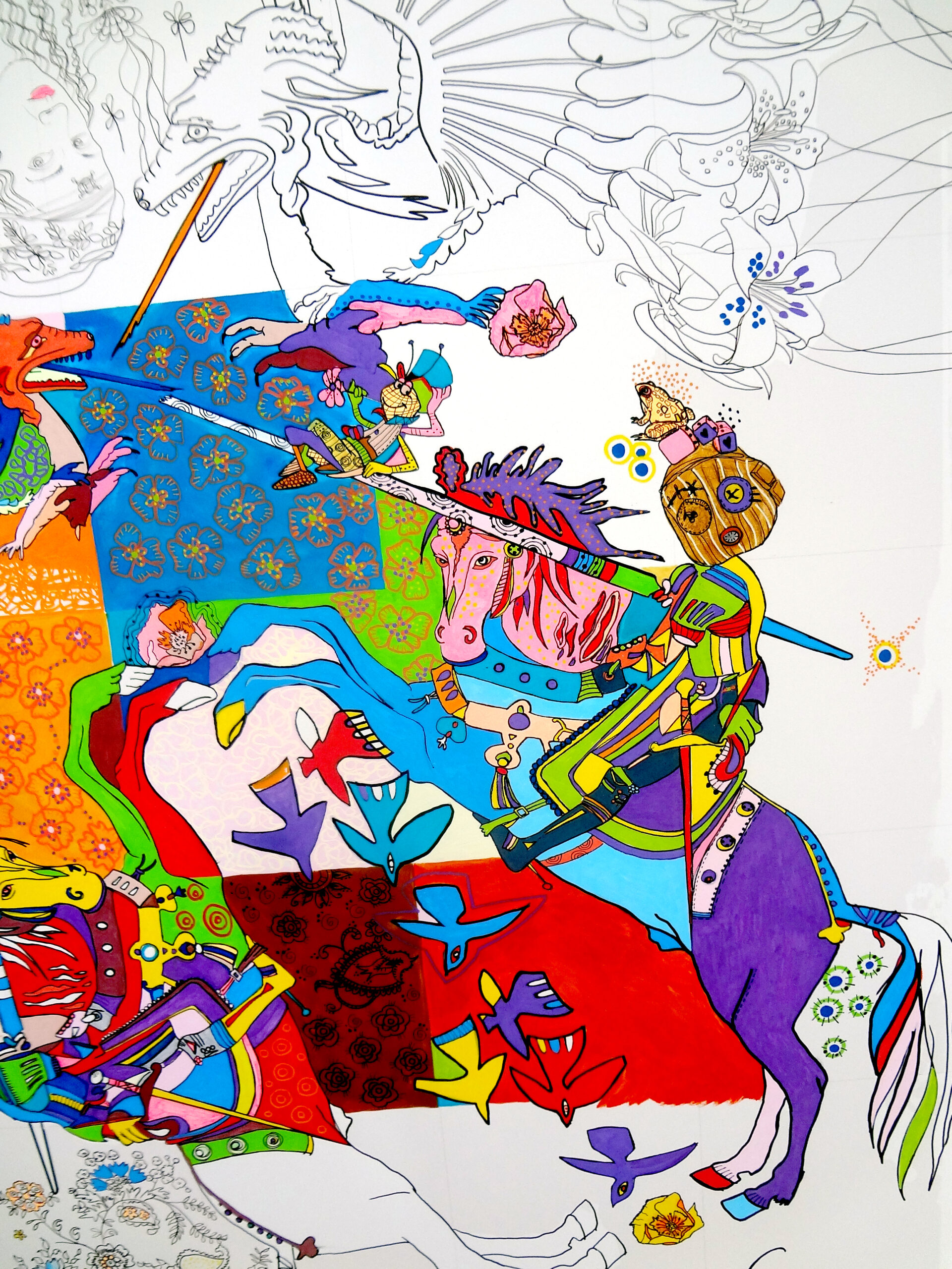 Unfinished Colouring by George Sculpteur, mixed media