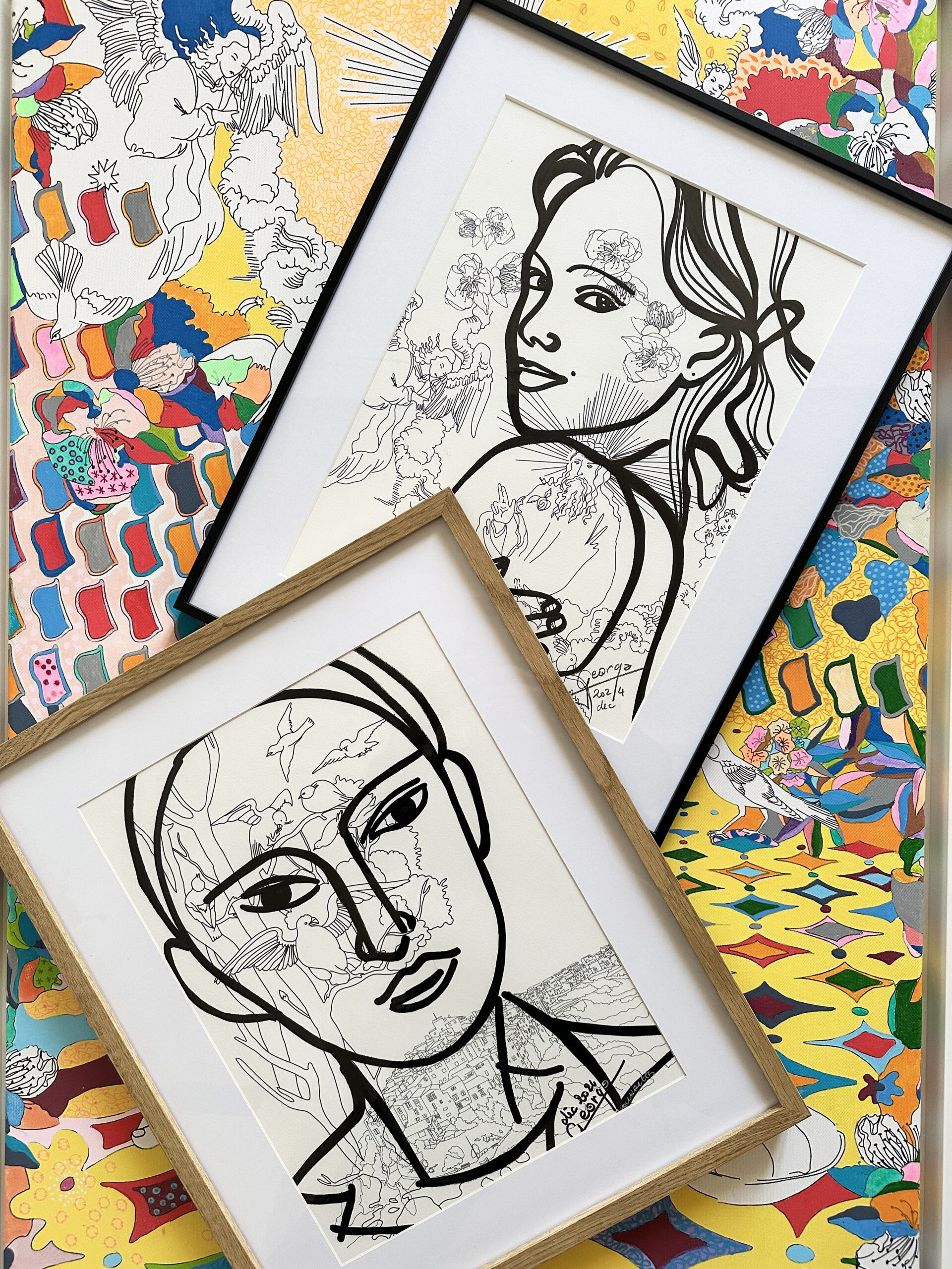 Page des Coloriages Inachevés, coloriée