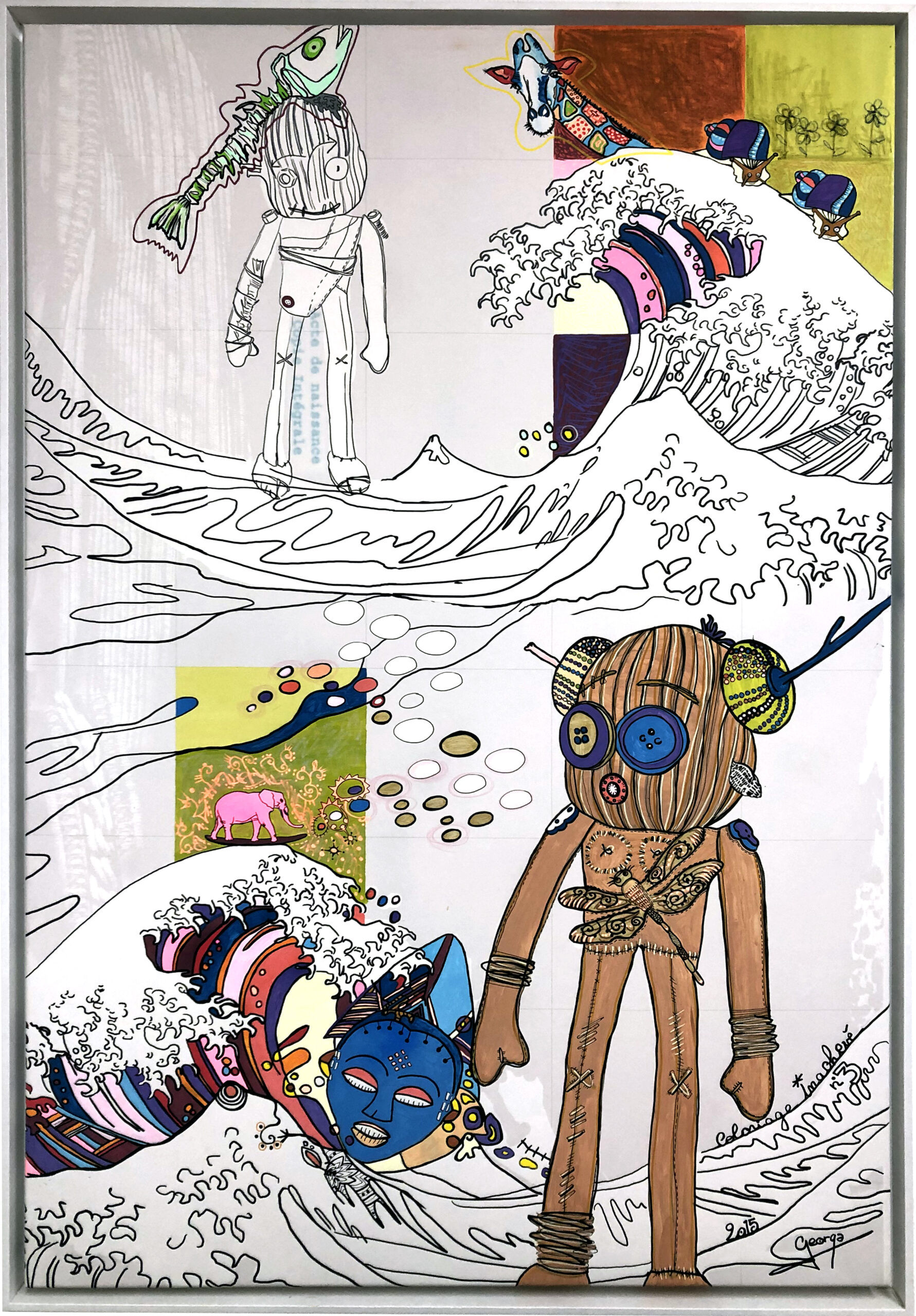 Unfinished Colouring by George Sculpteur, mixed media