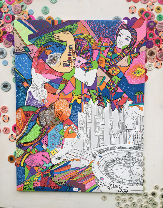 Unfinished Colouring by George Sculpteur, mixed media