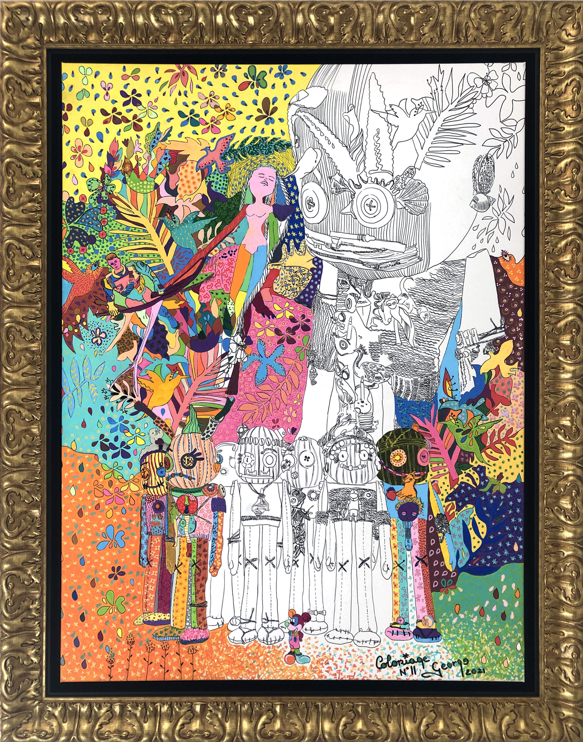 Unfinished Colouring by George Sculpteur, mixed media